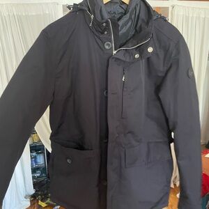 Navy Riverwoods Winter Coat. Firs 5’11’ 180lbs male.